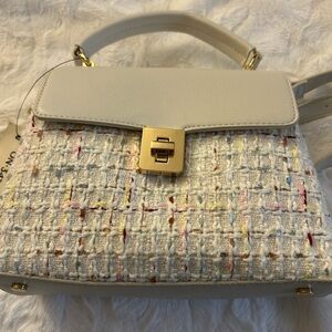 Super Cute Cream Tweed Handbag NWT